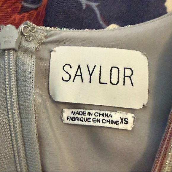 Saylor Lyla Metallic Rainbow Stripe Tiered Cocktail Dress size XS - Picture 10 of 15